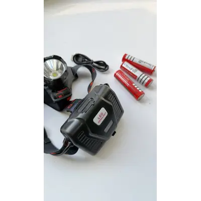 Фонарь налобный XQ-218-HP50, Power Bank, 3x18650, signal light, индикация заряда, ЗУ microUSB