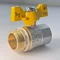 Кран кульовий для газу SANTAN 607, 3/4 " зовнішній-внутрішній, жовтий метелик