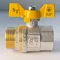 Кран кульовий для газу SANTAN 607, 1" зовнішній-внутрішній, жовтий метелик