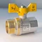 Кран кульовий для газу SANTAN 607, 1" зовнішній-внутрішній, жовтий метелик