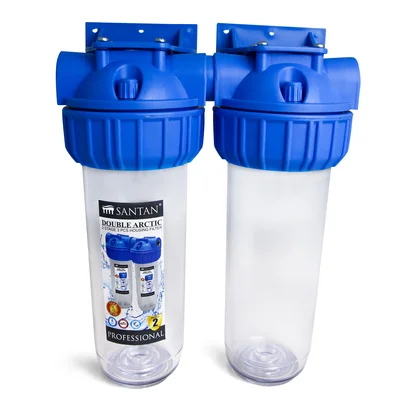 Фильтр для очистки воды двойной SANTAN Double Arctic 3PS,3/4", корпус, крепление, ключ, без картриджа