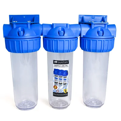 Фильтр для очистки воды тройной SANTAN Triple Arctic 3PS, 3/4", корпус, крепление, ключ, без картриджа