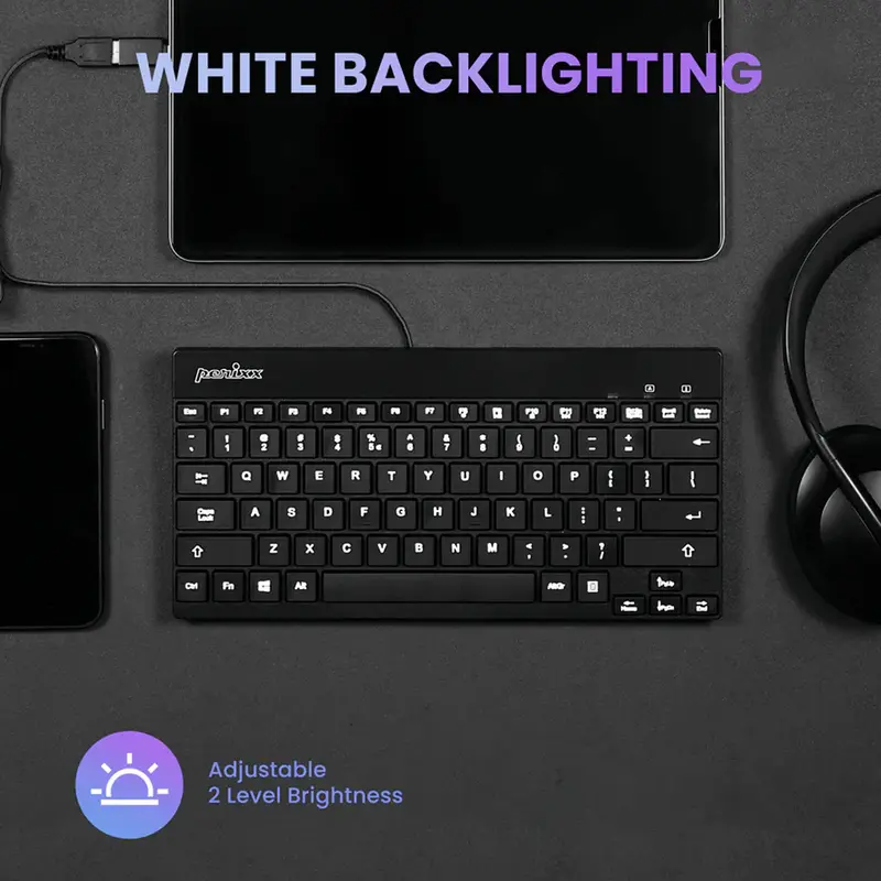 Проводная мини-клавиатура Perixx PERIBOARD-326 с подсветкой, USB-кабель, английская раскладка Проводная мини-клавиатура Perixx PERIBOARD-326 с подсветкой, USB-кабель, английская раскладка
