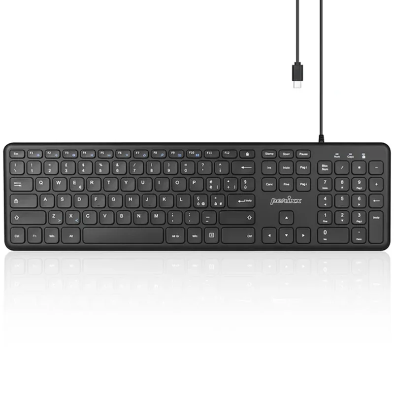 Дротова клавіатура Perixx PERIBOARD-201, usb-кабель