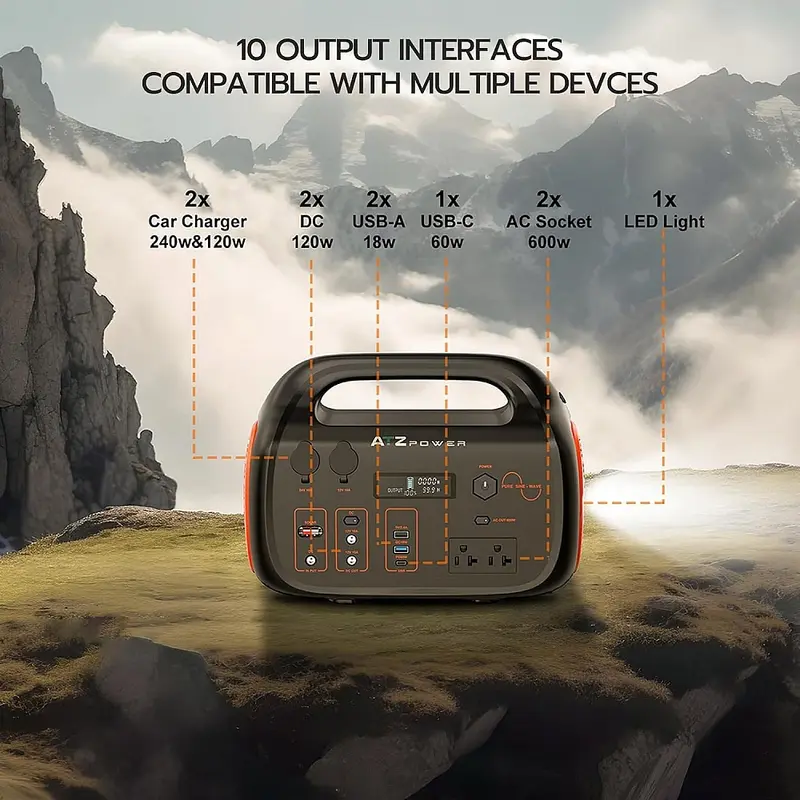 Портативная зарядная станция ATZ Power 600W 642.6Wh, Lithium-ion Портативная зарядная станция ATZ Power 600W 642.6Wh, Lithium-ion