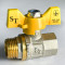 Кран шаровый для газа SANTAN 607, 1/2" наружный-внутренний, желтая бабочка