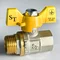 Кран кульовий для газу SANTAN 607, 1/2" зовнішній-внутрішній, жовтий метелик
