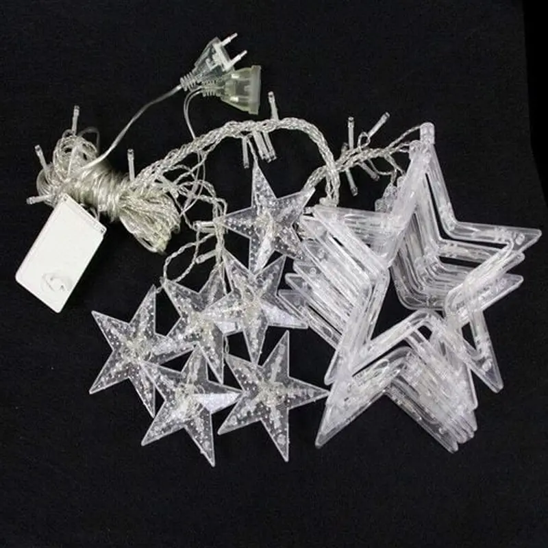 Наружные гирлянды занавес для окна со звездами Наружные гирлянды занавес для окна со звездами