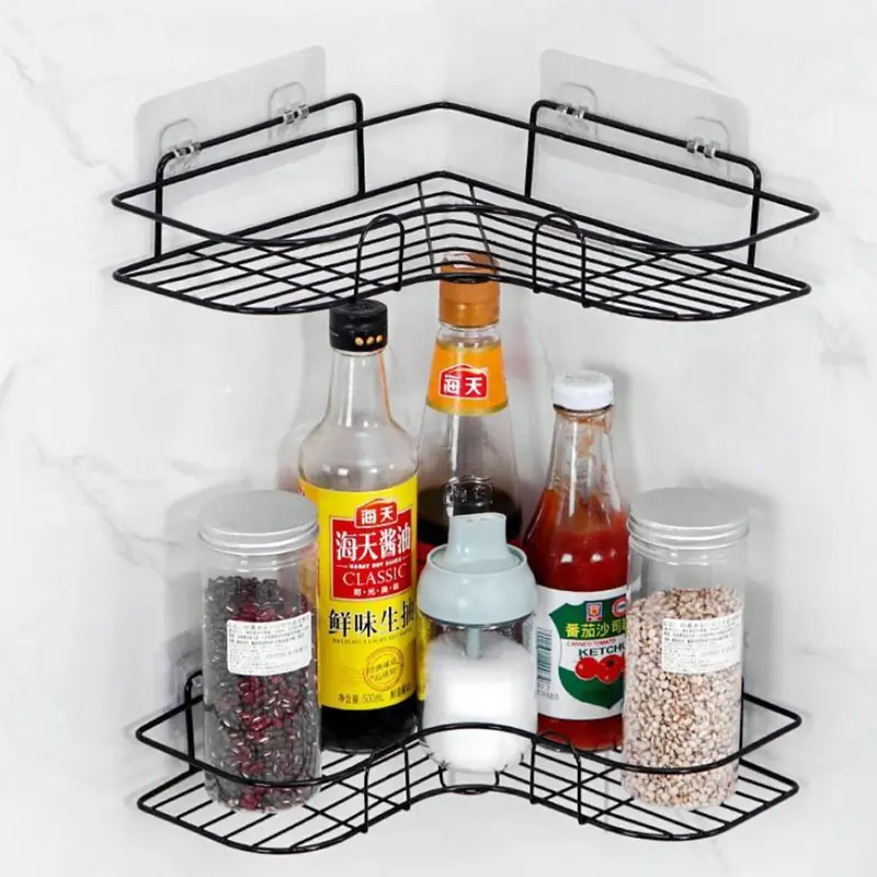 Набор угловых полок, металлические, черные (2 шт.)