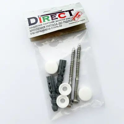 Крепление унитаза для пола 6*80 мм, нержавеющая сталь A2