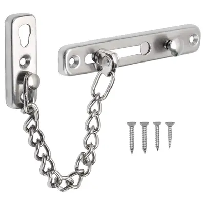 Замок дверной цепи, нержавеющая сталь, пружинный, противокражный, дверной замок, прочный, полированный, с винтом
