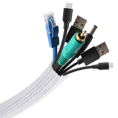 Плетеный кабельный органайзер с защитой для проводов (7,62 м -3,18 см)