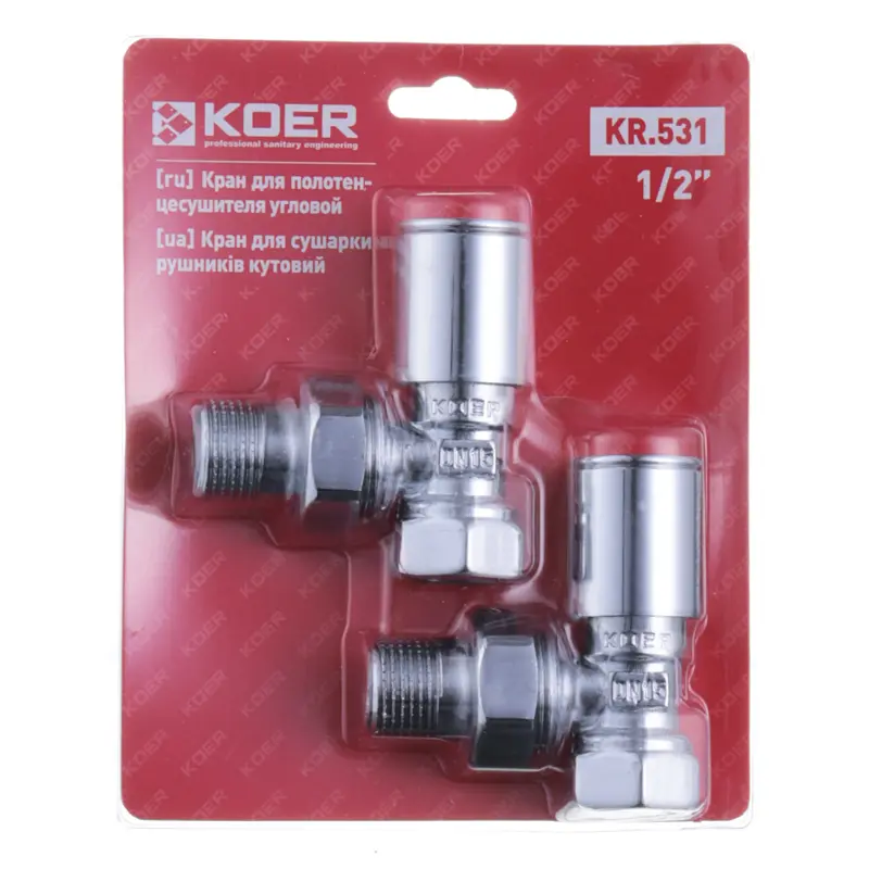 Кран для рушникосушарки кутовий KOER KR.531 - 1/2" Кран для рушникосушарки кутовий KOER KR.531 - 1/2"