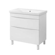 Тумба Smile New 70 з умивальником Runa 70 біла, підлогова, на ніжках, меблева