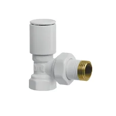 Кран для полотенцесушителя KOER KR.531.White, угловой, белый, 1/2