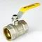 Кран шаровый для газа SANTAN 600, 1 1/4" внутренний – внутренний, желтая ручка