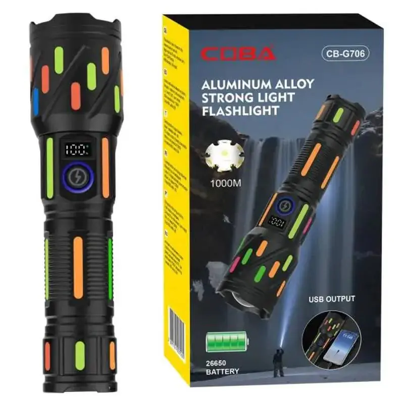 Ліхтар NIGHT VISION FLUORESCENCE CB-G706-TG, 1x26650, power bank, ЗУ Type-C, zoom, Box Ліхтар NIGHT VISION FLUORESCENCE CB-G706-TG, 1x26650, power bank, ЗУ Type-C, zoom, Box