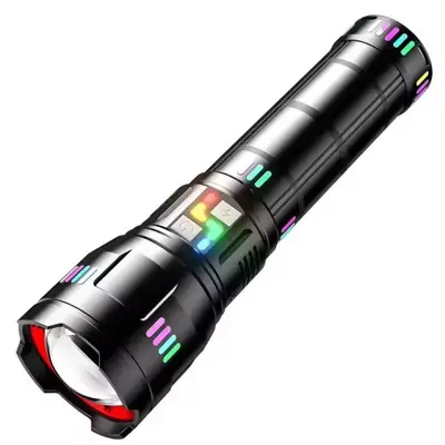 Фонарь NIGHT VISION FLUORESCENCE KEZU G02/AK177D-WHITE LASER LED PM60-TG, 8x18650 3.7V, power bank, ЗУ Type-C, zoom