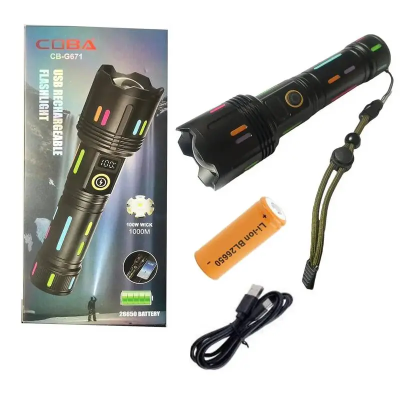 Ліхтар NIGHT VISION FLUORESCENCE G671/G25 WHITE LASER LED PM30-TG, 1х26650/3xAAA, power bank, ЗУ Type-C, zoom, Box Ліхтар NIGHT VISION FLUORESCENCE G671/G25 WHITE LASER LED PM30-TG, 1х26650/3xAAA, power bank, ЗУ Type-C, zoom, Box