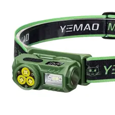 Налобний ліхтар YEMAO YM-T614, 380LM, акумулятор 700 mAh, із червоним світлом