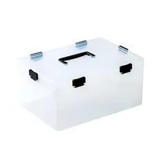 Прозрачный пластиковый контейнер-органайзер с отделениями 39,0 x 29,0 x 19,5 см