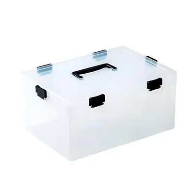 Прозрачный пластиковый контейнер-органайзер с отделениями 39,0 x 29,0 x 19,5 см