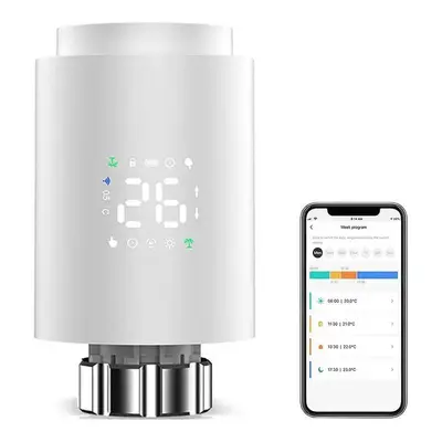 Клапан радиатора с термостатом ZigBee для умного дома, программируемого с голосовым управлением.