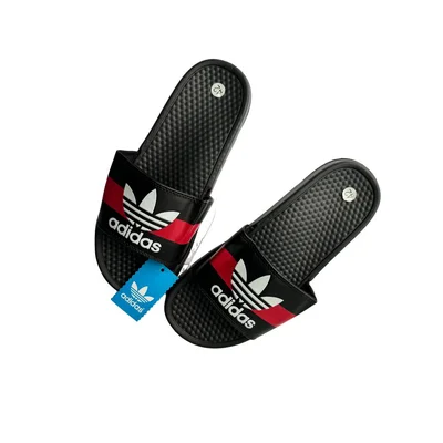 Шлепки для пляжа Adidas 40-45 р черно-красно-белые 