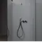 Ручной душ из нержавеющей стали в отделке grafite, в комплекте с держателем и подводом воды из стены, гибким шлангом 150 см из силикона в черном цвете