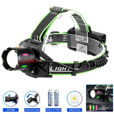 Фонарь налобный NIGHT VISION FLUORESCENCE PLD-903-TG, 2x18650