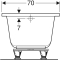 554.384.01.1 Ванна прямокутна Geberit Selnova Square з ніжками: L=170см, B=70см