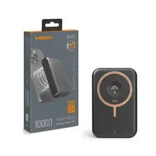 Пауэрбанк с беспроводной зарядкой 10000 мАч VIDEX VPB-W102 PD20W серый