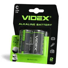 Батарейка щелочная Videx LR14/C 2шт BLISTER CARD