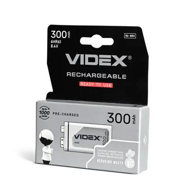 Акумулятори Videx 6HR61 300mAh blister/1шт