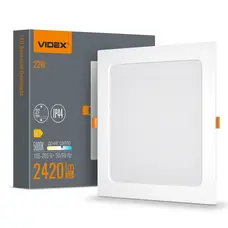 Светильник LED Back встраиваемый квадратный VIDEX 22W 5000K