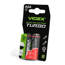 Батарейка щелочная Videx LR03/AAA Turbo 2шт BLISTER