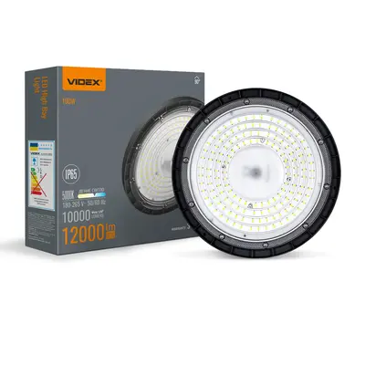 Светильник LED для высотных помещений Hi-Bay VIDEX 100W 5000K 12000лм 220В черный