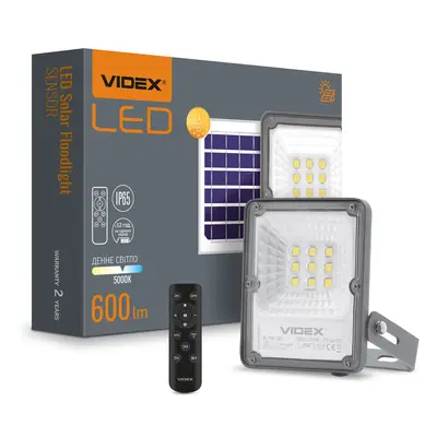 LED прожектор автономний VIDEX 600Lm 5000K