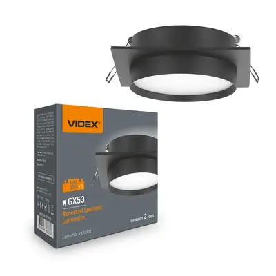 Светильник VIDEX под лампу GX53 врезной Квадратный Чёрный (VL-SPF33S-B)