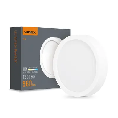 Круглый накладной светильник на LED VIDEX 12W 5000K Белый