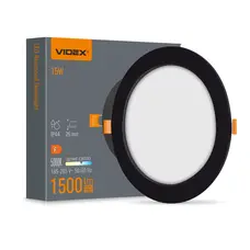Светильник LED Back встраиваемый круглый VIDEX 15W 5000K Черный