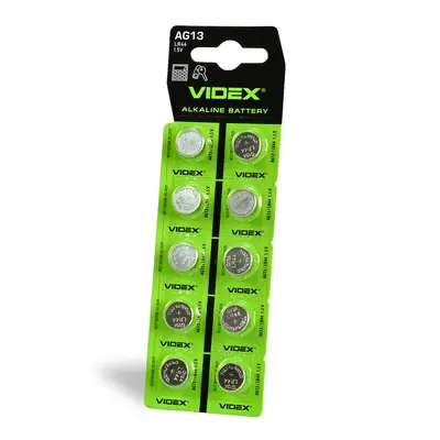 Батарейка часовая Videx AG13/LR44 BLISTER CARD 10 шт