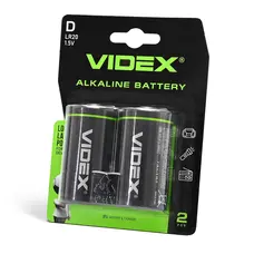 Батарейка щелочная Videx LR20/D 2шт BLISTER CARD