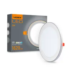 Встраиваемый светильник с LED-декоративной подсветкой VIDEX DL4R 18W+6W 5000K+2700K 220V