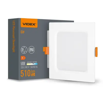 Светильник LED Back встраиваемый квадратный VIDEX 6W 5000K