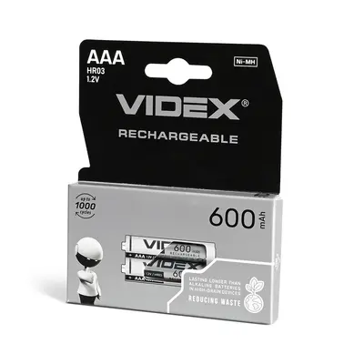 Акумулятори Videx HR03/AAA 600mAh double blister/2шт