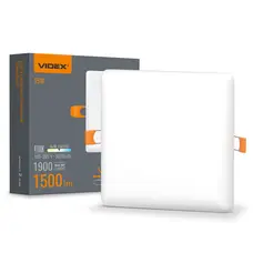 LED світильник безрамковий квадратний VIDEX 15W 4100K