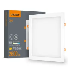 LED світильник Back вбудований квадратний VIDEX 26W 5000K