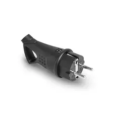 Сетевая вилка IP44 с заземлением, прямая, 16А, с ручкой, черная TITANUM STANDARD