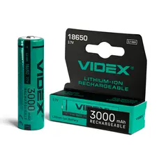 Аккумулятор Videx литий-ионный 18650 (без защиты) 3000mAh color box/1шт